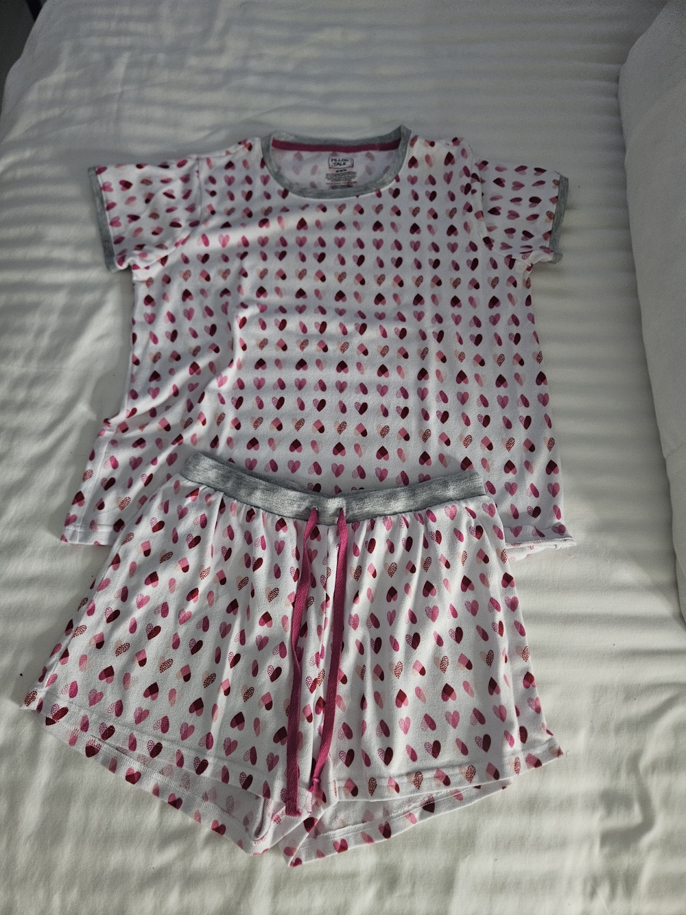 Heart-Print Short Pajama Set